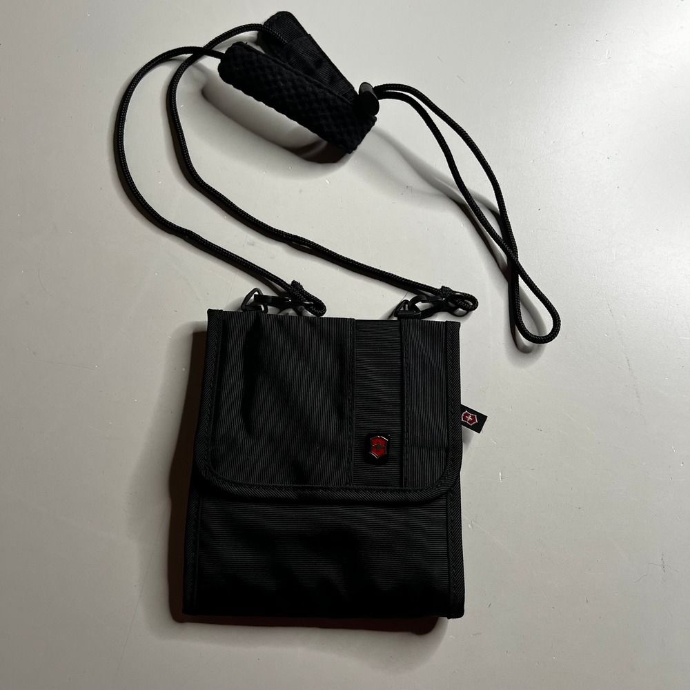 Victorinox Swiss Army Black Nylon Travel Neck Pouch Security Wallet Holder